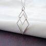 Geometric Diamond Shaped Necklace, thumbnail 3 of 10