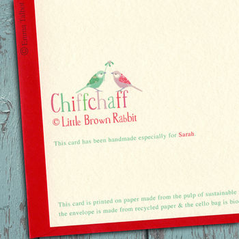 Personalised Christmas Card: Birds Under Mistletoe, 5 of 5