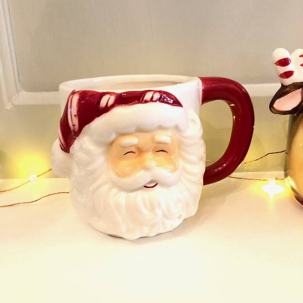 Ceramic Christmas Santa Shaped Mug, 1 of 7