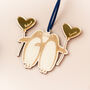 Penguins With Silver Balloons Personalised Christmas Tree Decoration, thumbnail 2 of 7