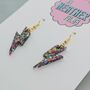 Small Rainbow Lightning Bolt Earrings, thumbnail 3 of 4