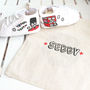 Personalised Double Decker Bus Baby Canvas Shoes, thumbnail 7 of 7