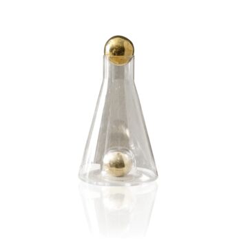 Blue Cone Shaped Glass Decanter With Sphere Stopper, 3 of 4