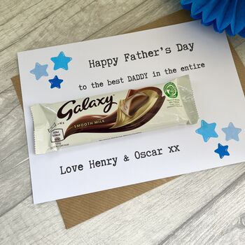 Personalised Daddy Happy Father's Day Chocolate Card, 2 of 2
