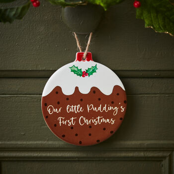 Personalised Christmas Pudding Ceramic Decoration, 2 of 3