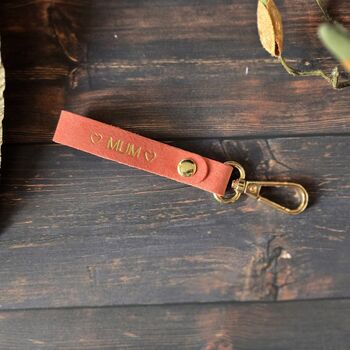 Personalized Leather Clasp Keyring And Keychain, 3 of 11