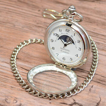 Personalised Pocket Watch With Sun And Moon, 4 of 8