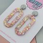Large Oval Statement Glitter Resin Earrings, thumbnail 4 of 8