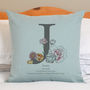 Personalised Birth Flower And Birth Stone Cushion, thumbnail 3 of 12
