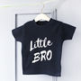 Personalised Little Bro Kids T Shirt, thumbnail 1 of 7