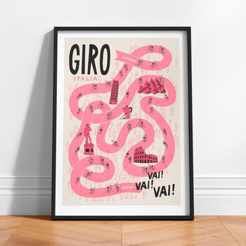 Set Of Three Grand Tours Cycling Prints, Tour Giro Vuelta, Cyclist Gift, 9 of 10