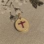 9ct Gold Cross Pendant With Gemstones, thumbnail 1 of 9
