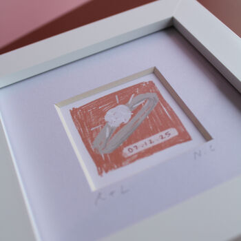Wedding Ring Engagement Mini Art Print, 4 of 8