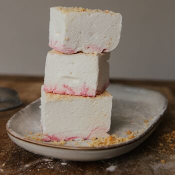 Strawberry Marshmallow Gift | Handmade Scouse Mallow With Custard Cream Topping, 4 of 5
