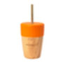 Bamboo Cup With Two Straws Orange, thumbnail 1 of 2