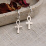 Ankh Charm Hoop Earrings In Silver Or Gold, thumbnail 1 of 6