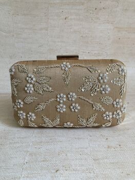 Dark Gold Pearl Rectangular Clutch Bag, 4 of 10