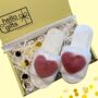 Fluffy Heart Slippers In Giftbox Black, thumbnail 4 of 6