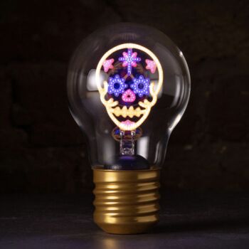 Cordless Edison Calavera Lightbulb, 4 of 4