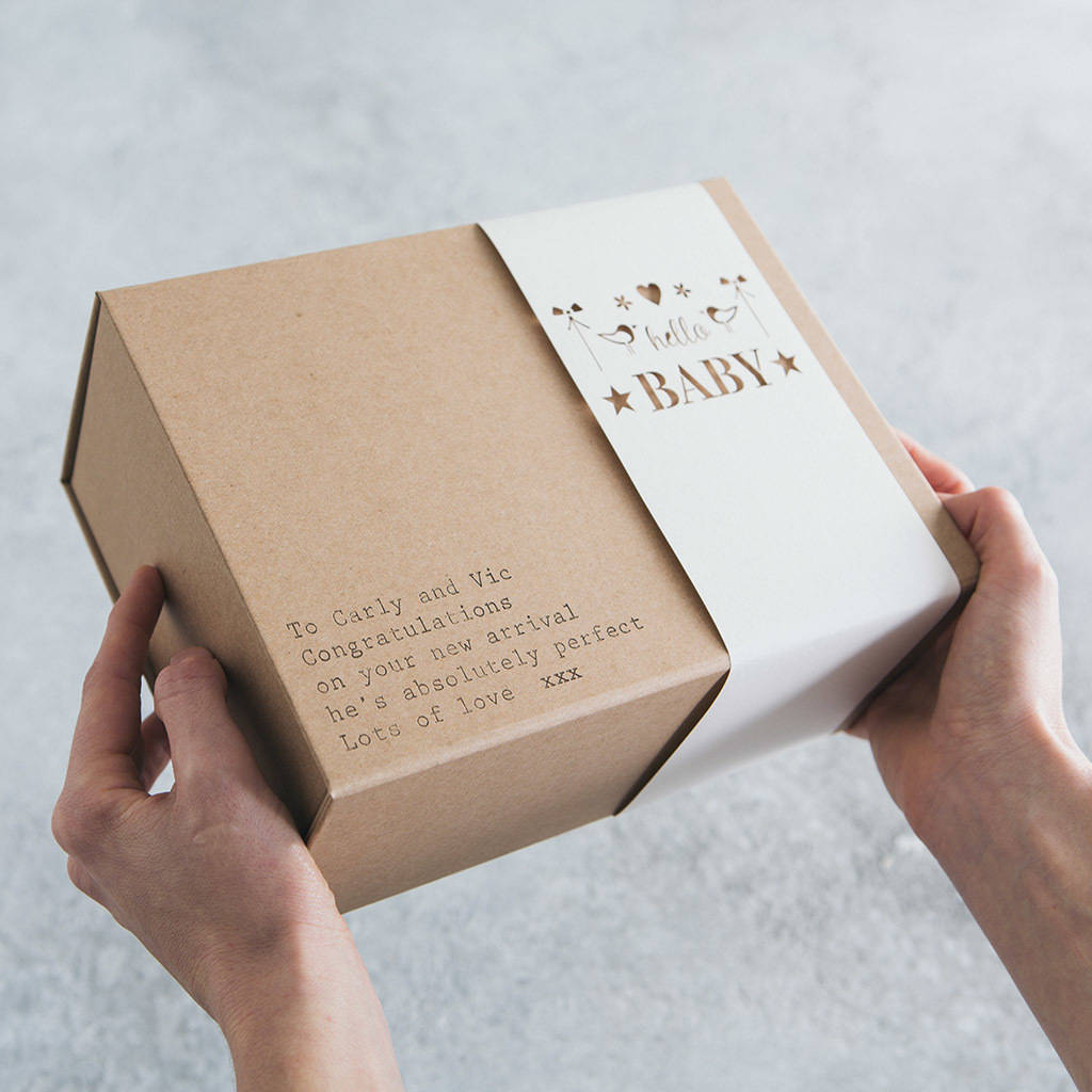 Hello Baby Personalised Gift Box By Fora Creative Notonthehighstreet Com