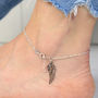 Sterling Silver Angel Wing Anklet, thumbnail 1 of 3