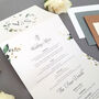 White Floral Wreath Wedding Invitations Sample, thumbnail 4 of 6