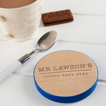 Personalised Wooden Drinks Coaster For Teachers, 6 of 12