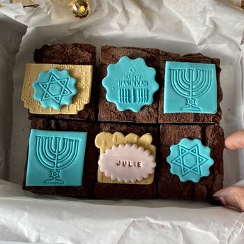 Personalised Hanukkah Fudgey Brownies, 6 of 8