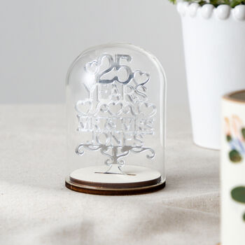 25th Silver Anniversary Personalised Keepsake Dome, 4 of 4