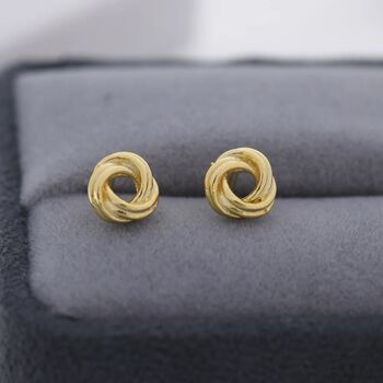 Sterling Silver Love Knot Stud Earrings, 5 of 12