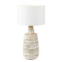 White Wash Wood Textured Table Lamp With Tall Neck, thumbnail 3 of 9