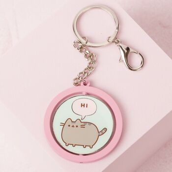 Pusheen The Cat Pink And Blue 'Hi , Bye' Spinning Keyring, 2 of 8