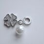Clover Pearl And Zircon Necklace 925 Sterling Silver Charm Gift, thumbnail 3 of 7