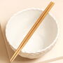 Pink Floral Scalloped Edge Ceramic Ramen Bowl And Chopsticks Set, thumbnail 3 of 4
