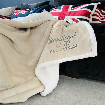 Personalised 60th Birthday Sherpa Blanket, 8 of 12