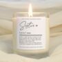 Sister Gift Sister Definition Candle, thumbnail 1 of 6