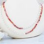 Orange Crackle Agate And Sterling Silver Beaded Necklace Or Double Bracelet, thumbnail 9 of 11