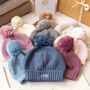 First Birthday Personalised Bobble Hat And Mittens Set, thumbnail 3 of 12