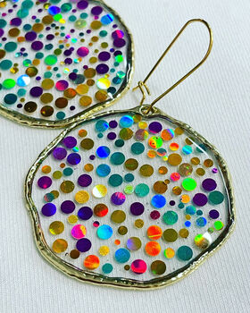 Super Sparkly Disco Earrings Hand Made Large, 3 of 12