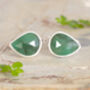 Natural Teardrop Emerald Cufflinks In Solid Sterling Silver, thumbnail 1 of 3