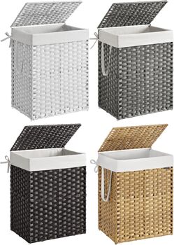 Handwoven Clothes Laundry Hamper Storage Basket, 7 of 7