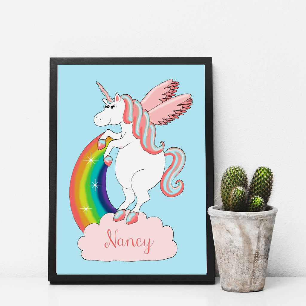 Personalised Unicorn Print By Giddy Kipper Notonthehighstreet