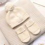 Unisex Baby Blanket, Bobble Hat And Mittens Set, thumbnail 5 of 12