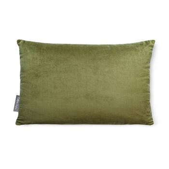 Luxury Super Soft Velvet Cushion Olive Green, 4 of 6