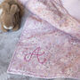 Floral Liberty Fabric Hand Embroidered Baby Blanket, thumbnail 5 of 11