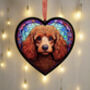 Poodle Stained Glass Effect Heart Suncatcher, thumbnail 6 of 7