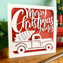 Xmas Tree Truck Personalised Christmas Card, thumbnail 1 of 4