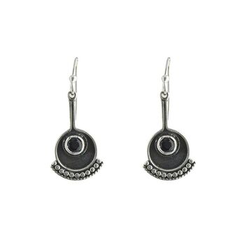 925 Silver Egon Earrings, Onyx, 2 of 2