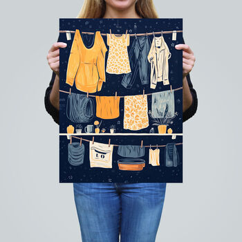 When Life Gives You Lemon Laundry Blue Wall Art Print, 2 of 6