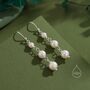Sterling Silver Natural Pearl Trio Drop Hook Earrings, thumbnail 1 of 11